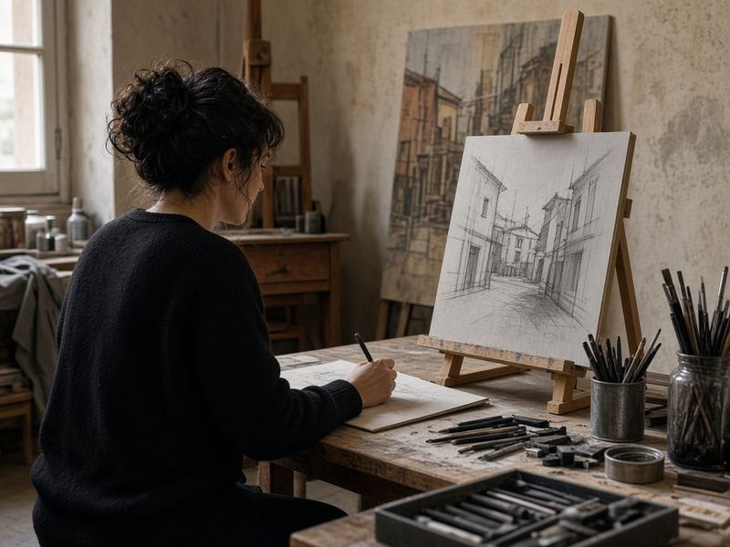 Drawing foundations at Wretccleri Studio